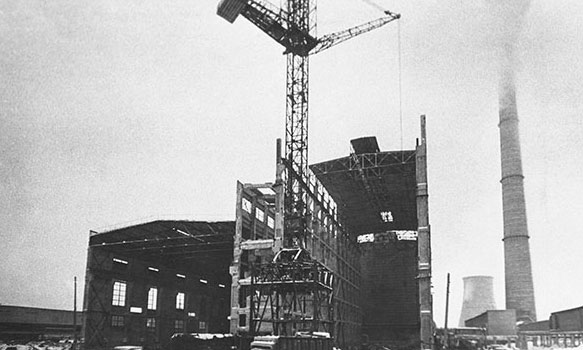 Строительство второй очереди Ново-Рязанской ТЭЦ. Начало 60-х годов.